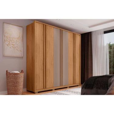 Imagem de Guarda Roupa 6 Portas e 4 Gavetas Mozart Buriti/Fendi - Caemmun