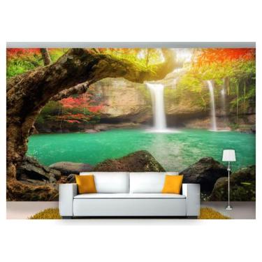 Imagem de Papel De Parede Cachoeira Natureza Mata 3D 6M² Nch208 - Você Decora