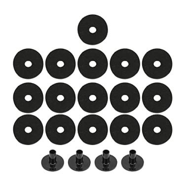 Imagem de Conjunto de acessórios de substituição para pratos de 20 peças - φ5 cm mangas de prato para a maioria dos kits de bateria - Conjunto de almofadas de feltro preto e cinza (preto)