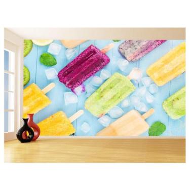 Imagem de Papel De Parede Alimento Sorvete Palito Picolé 3,5M Al398 - Você Decor