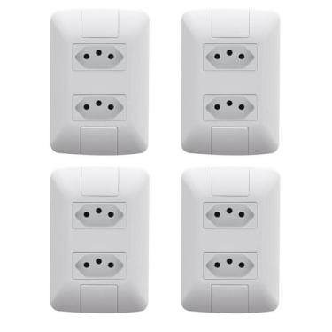 Imagem de 04un Tomadas dupla 10a Tramontina Aria - Tramotina