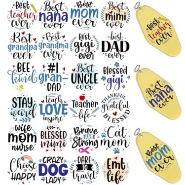 Imagem de Dorsbaby 48 peças de chaveiro de motel UV DTF papel de transferência para chaveiro de acrílico, decoração de chaveiro de motel e hotel, envoltório de copo UV DTF de alta viscosidade