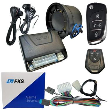 Imagem de Alarme Automotivo Antifurto Completo Com Controle e Chave Canivete Bloqueador de Motor e Sirene Contra Roubos - FKS