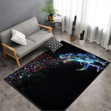Imagem de Tapetes Quarto 3d Gamer Galaxy Universe Adolescente Criança Menino Sala De Estar Tapete Antiderrapante Desenhos Animados Ginossauro Mapa Música Guitarra Decoração Tapet, Black, 60x180 cm
