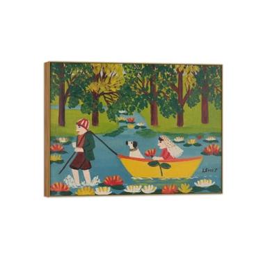 Imagem de Maud Lewis Famosa Pintura-Impressões em Tela Reprodução-Quadro Sala de Estar(Bride) 60x80cm-23x31in Moldura de Wooden