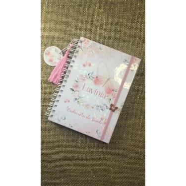 Imagem de Caderneta de Saúde Infantil Personalizada, Tema Borboletas Floral, Capa Holográfica, A5, com Chaveiro e Pingente