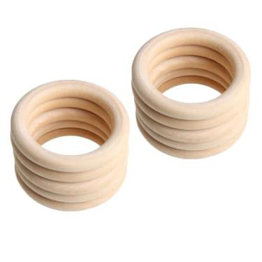 Imagem de Generic Anéis De Madeira Com 2,2" Largura, 10 Peças Para Macramê, Bijuterias E Artesanato, Lisa Sem Acabamento, 2/5" Diâmetro