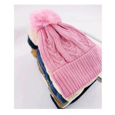Imagem de Kit 3 Touca Gorro De Inverno Unissex Com Pompom Forrado Lã Confortável
