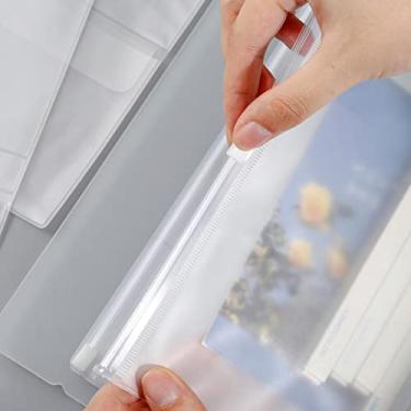 Imagem de Hyuduo 12pcs A6 PVC PASTER ZIP DE 6 BOCKETS Envelopes DE Orçamento Monetários para Organizador DE Documentos Em Casa, Escritório, Escola, Com Design Translúcido, Transparente e Lacrimal (Saco com