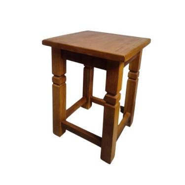 Imagem de Banco Banqueta Tamborete Cozinha Sala Mesa Madeira Demolição - Móveis 