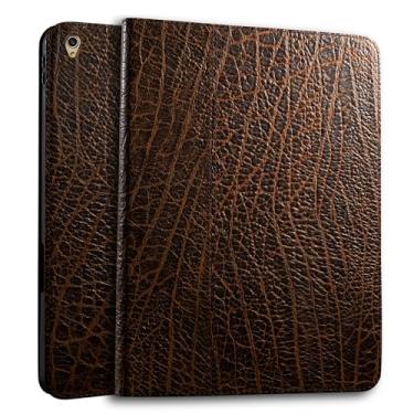 Imagem de Gexmil Capa de couro para iPad Air de 10,5 polegadas (3ª geração de 2019), iPad Pro de 10,5 polegadas (2017), com suporte para Apple Pencil integrado, capa fólio de couro bovino premium, estampa de