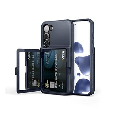 Imagem de WeLoveCase Capa carteira para Samsung Galaxy S23 com suporte para cartão de crédito e espelho oculto, proteção completa à prova de choque capa para telefone projetada para Samsung Galaxy S23 5G, 6,1 polegadas azul