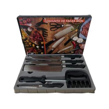 Imagem de Conjunto de Facas Iron 8 Peças Cozinha do Chef Cutelo Legumes Tesoura 