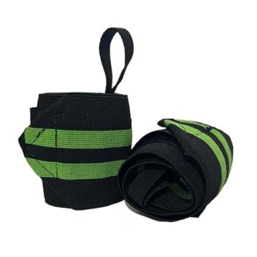 Imagem de Protetor De Punho Profissional Articulação Cross Trainning Munhequeira Elástica Musculação Lpo Treino Academia (VERDE COM PRETO)
