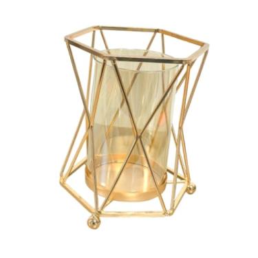 Imagem de Fenteer Vaso de vidro para plantas, recipiente, peça central, decoração de mesa, arranjo de flores, vaso decorativo para peças centrais, decoração de sala de, Sem Armazenamento de água