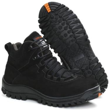 Imagem de Coturno Nobuck Preto Bota Segurança Aprovado com CA Palmilha Gel Free 