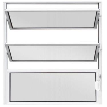 Imagem de Vitro Basculante de Alumínio 1Seção Vidro Mini Boreal 0,40 X 0,40 Cor 