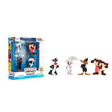 Imagem de Bonecos de ação Jada Toys Looney Tunes, pacote com 4 bonecos de ação Wave 1 2,5"
