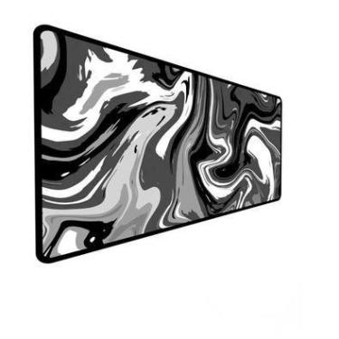Imagem de Mouse Pad Gamer Speed, Extra Grande 60x30Cm, Profissional - Abstrato Premium Preto E Branco