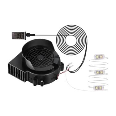 Imagem de WeiLaiKeQi Soprador de ar para infláveis, poderoso, fácil de usar, decorações de jardim ao ar livre com cordas leves, brinquedos portáteis de alto desempenho, 3 Cordas de Luz