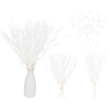 Imagem de ICBOX Conjunto de 20 peças de enfeites artificiais com glitter e hastes de frutas silvestres de Natal falsas, palitos decorativos, galhos, para árvore de Natal, grinalda, artesanato, enchimento de