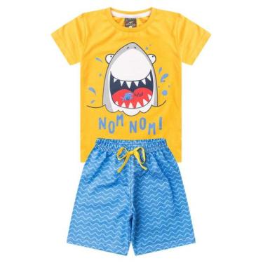 Imagem de Conjunto 2 Peças Infantil Roupa Menino Verão 2025 Tubarão Kangulu Algo