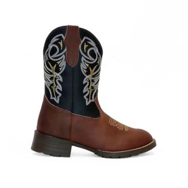 Imagem de Bota Country Texana Infantil Unissex em Couro Legítimo Marrom com Cano Bordado linha Kapell Kids (35)