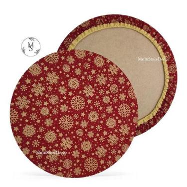 Imagem de 01 Capa de Sousplat Flor Natalina Nude Natal - 35 cm - Várias Cores e 