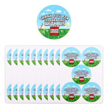 Imagem de 50 Peças Autocolantes de Agradecimento em Pixel, 5 cm Etiquetas Redondas Autocolantes com Tema de Jogo Decorações para Lembranças Festas Aniversário para Selos Envelope e Sacos Brindes