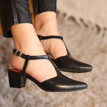 Imagem de Slingback em Couro Clara Preto - Amo Calçados, 34