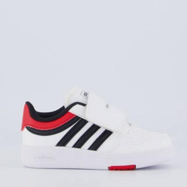 Imagem de Tênis Adidas Hoops 4.0 Branco e Preto Infantil, 21