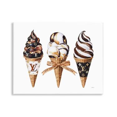 Imagem de Stupell Industries Design de arte de parede de cones de sorvete de chocolate Glam por Amanda Greenwood, 28 x 35 cm