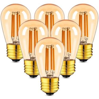 Imagem de Lâmpadas LED Grensk E26 S14 4,8 W Amber Warm 2700K 110 V 6 unidades