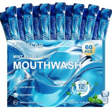 Imagem de Enxaguante bucal Vetelab Portable Travel Size 11,8 ml 60 pacotes