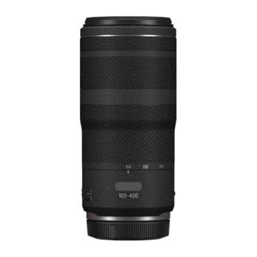 Imagem de 100-400 5.6-8 Adesivo de lente de câmera antiarranhões para Canon RF100-400mm F5.6-8 é USM Coat Wrap película protetora corpo capa de pele (couro preto)