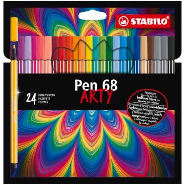 Imagem de Caneta de ponta de feltro premium - STABILO Pen 68 carteira de 24 cores sortidas