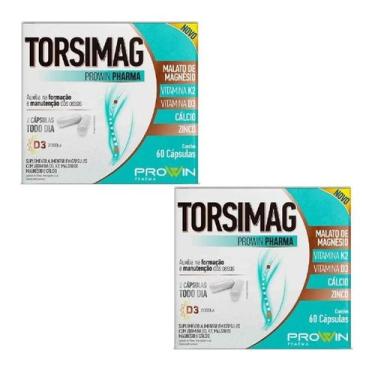 Imagem de Kit 2 Torsimag Suplemento Alimentar Com 60 Cápsulas - Prowin, Sem sabo