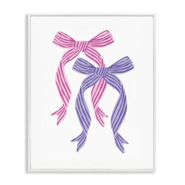 Imagem de Stupell Industries Design de arte giclée emoldurado branco com laço duplo rosa e roxo por Krissy Mast, 76 x 61 cm