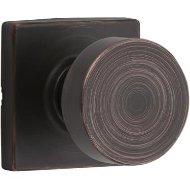 Imagem de Kwikset 720PSKSQT-11P Puxador de Pismo com trava quadrada rosa com trava 6AL e acabamento em bronze veneziano RCS Strike