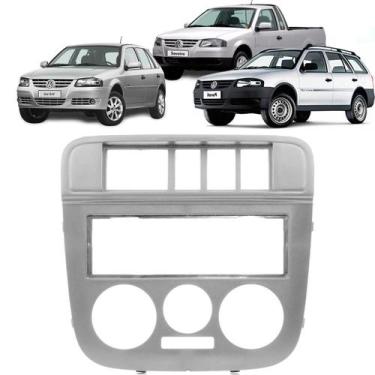 Imagem de Moldura painel gol g4 05/08 1 din prata furo 3 botoes volksw - Ecarfra