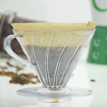 Imagem de Kit Suporte Porta Filtro Cônico Café V60 + 100 Filtros V 02 - RALEO