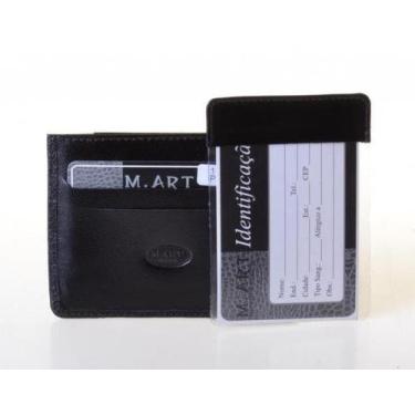 Imagem de Carteira masculina em couro fina e compacta, com porta documento (CNH)