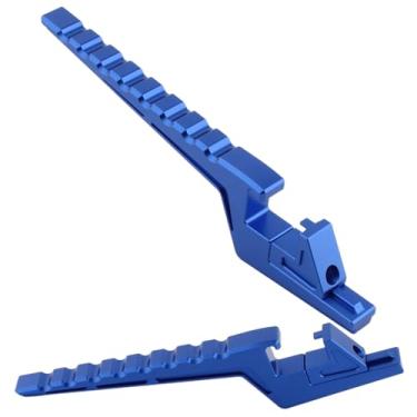 Imagem de KiBcsLic Apoio para os pés do passageiro da motocicleta, suporte de extensão, apoio para os pés antiderrapante, pedais traseiros, modificação do pedal para, Azul