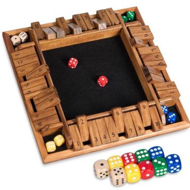 Imagem de Jogo de dados Shut The Box BIVOMON com 16 dados para crianças e adulto