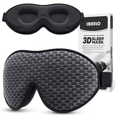 Imagem de INNELO Máscara para dormir, máscara para dormir 2021 confortável com bloqueio de luz para homens e mulheres, máscara para dormir com contorno 3D, máscara para olhos sem pressão macia para dormir, para viagem e soneca insônia