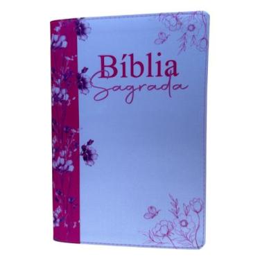 Imagem de Biblia ARC Flor Lírios Rosa - Letras Grandes com Harpa e indice