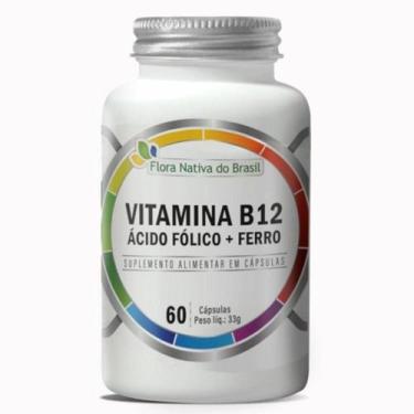 Imagem de Ferro + Ácido Fólico + Vitamina B12 (metilcobalamina 60caps - Flora Na