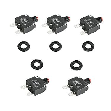 Imagem de Disjuntores térmicos Amps botão de redefinição manual interruptor protetor de sobrecarga 2 pinos 5 peças vermelho ||15A