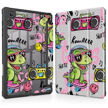 Imagem de Mektron Capa para Samsung Galaxy Tab S6 Lite 10,4 polegadas 2024/2022/2020 com suporte para caneta S, visualização em vários ângulos com capa à prova de choque, capa transparente + suporte de três