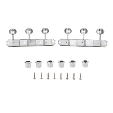 Imagem de Afinadores de guitarra vintage premium 3 por lado 3 x 3 afinadores de guitarra vintage teclas de afinação para Gibson/Epi LP JR Metal Oval Button Chrome